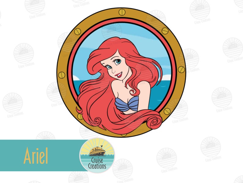 Customisable Character Porthole Magnets for Cruise Door Ariel2