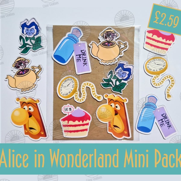 6 Mini Alice in Wonderland Magical Magnets for Cruise Cabin Doors!