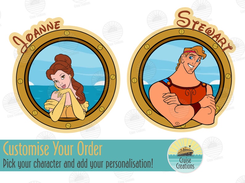 Customisable Character Porthole Magnets for Cruise Door image 3