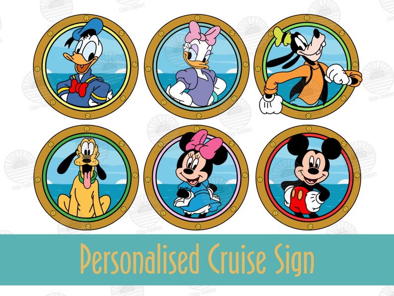 Customisable Disney Character Porthole Magnets for Cruise Door Fab 6 image 1