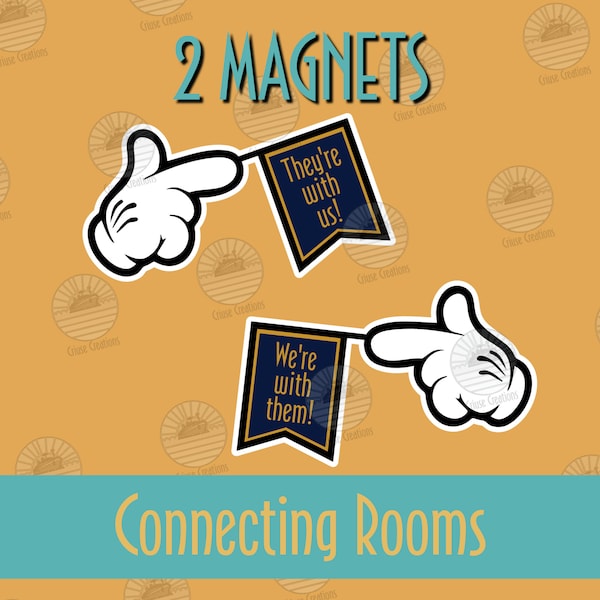 Mickey's Cruise Connection Magnets - Set of 2 Magical Door Pointers for Connecting Rooms