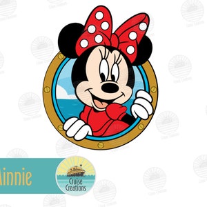 Customisable Character Porthole Magnets for Cruise Door Minnie