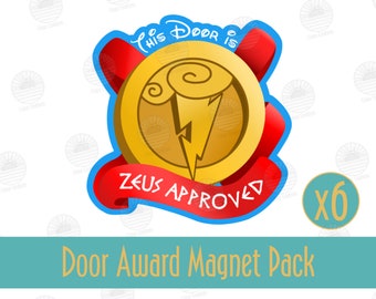 "6er Pack Türmagnete mit Hercules-Motiv ""Zeus Approved"""