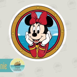 Customisable Sailor Themed Character Porthole Magnets for Cruise Door Minnie