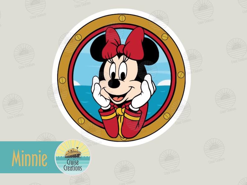 Customisable Sailor Themed Character Porthole Magnets for Cruise Door Minnie