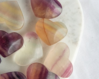Rainbow Fluorite Heart