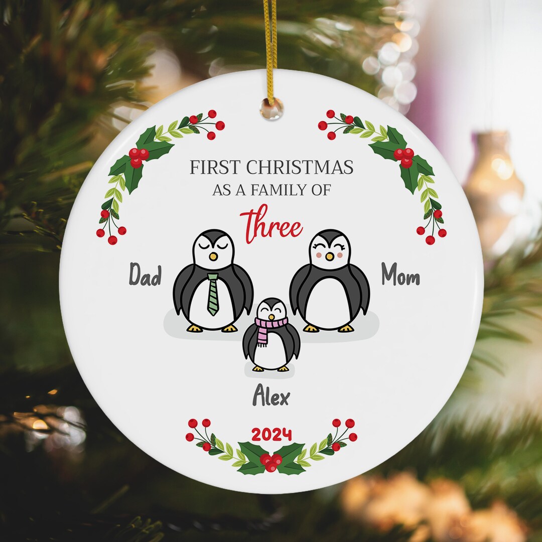 Penguin Family Christmas Ornament First Christmas as a Family - Etsy