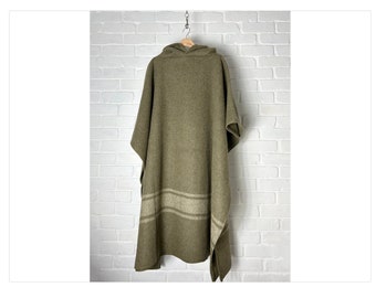 TAILLE UNIQUE - Respectueux de l'environnement - Poncho 100 % laine - Vert