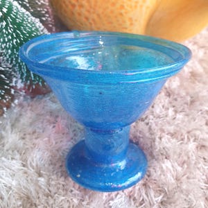 Verre à pied persan vintage en verre soufflé à la main