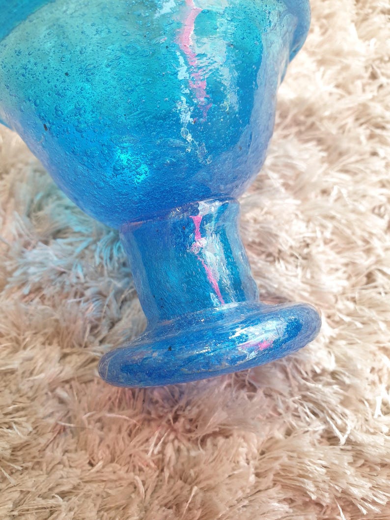 Hand-blown Middle Eastern stemmed drinking glass