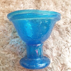 Vintage Persian-style stemmed glass made from hand-blown glass