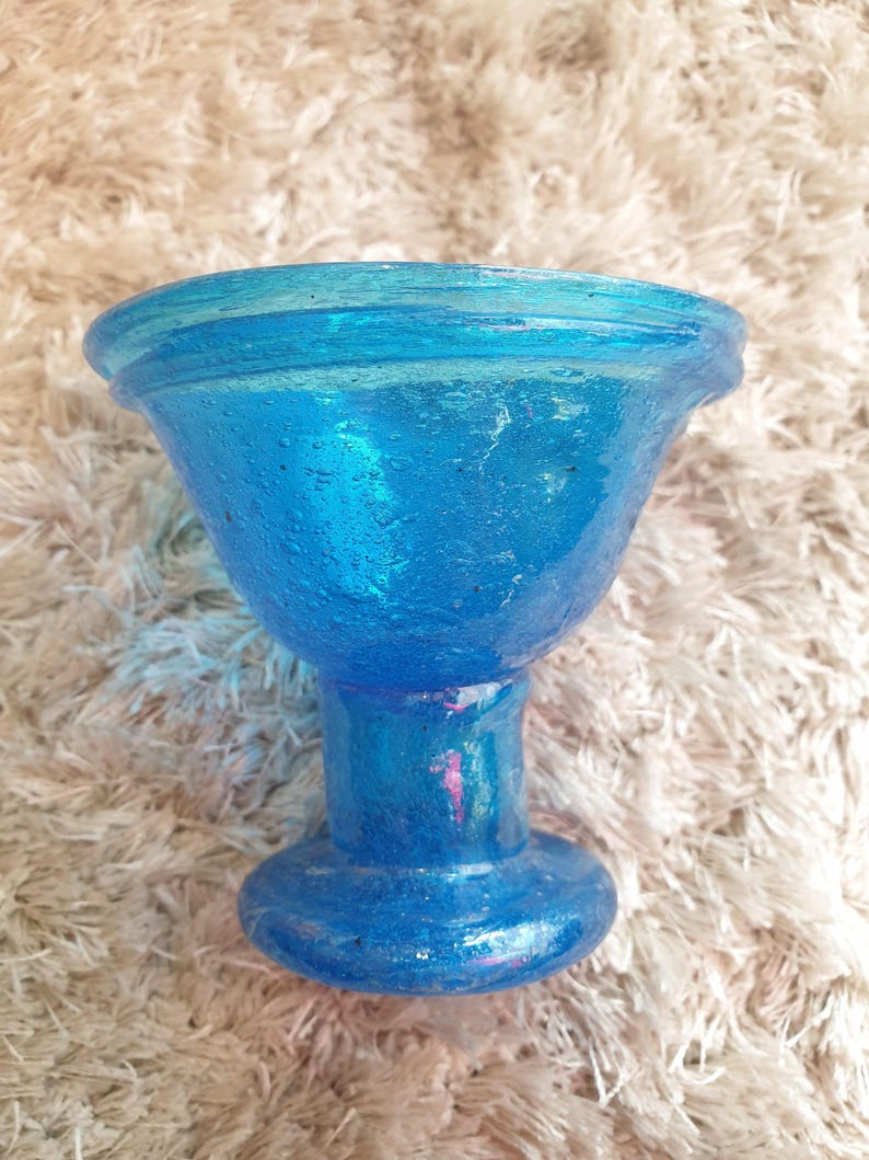 Vintage Persian-style stemmed glass made from hand-blown glass
