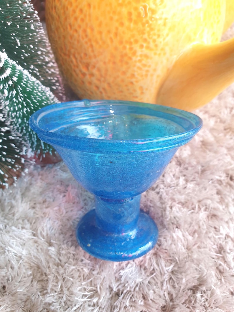 Verre à pied persan vintage en verre soufflé à la main