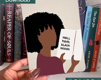 Printable Kindle Insert | Black Girl Insert | Melanin | Black Girls Read | Case Insert | Kindle Stickers | Digital Download