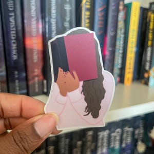 Bookish Black Girl | Melanin Sticker | Black Girls Read | Black Woman Reading | Kindle Stickers | Melanated Faceless Black Art
