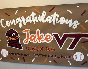 custom graduation banner, college graduation party, high school grad banner, college grad banner, congratulations banner