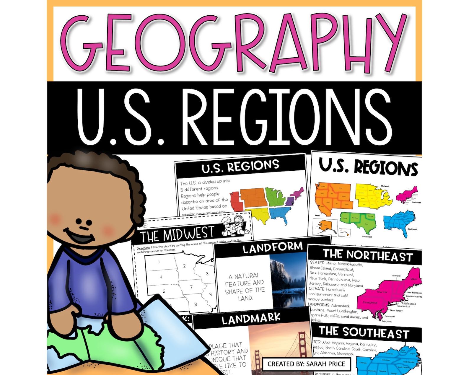 US Geography Worksheets | 5 Regions of the United States Lessons and ...