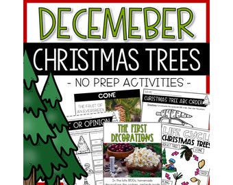 2nd & 3rd Grade Christmas Tree Worksheets - December Activities, Science, Math and ELA Resources for Kids