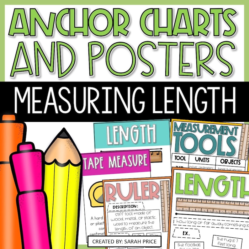 Measurement Length Anchor Charts and Nonstandard and Standard Posters ...