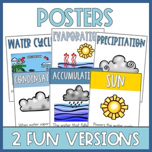 Water Chart Grade R Water Cycle Anchor Charts - 2nd 3rd Grade Science Weather Posters - Etsy