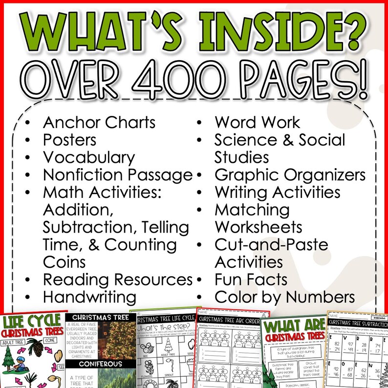 December worksheets for kids math science social studies ela
