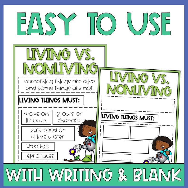 Living Vs Nonliving Anchor Charts | 2nd Grade Science Worksheets ...
