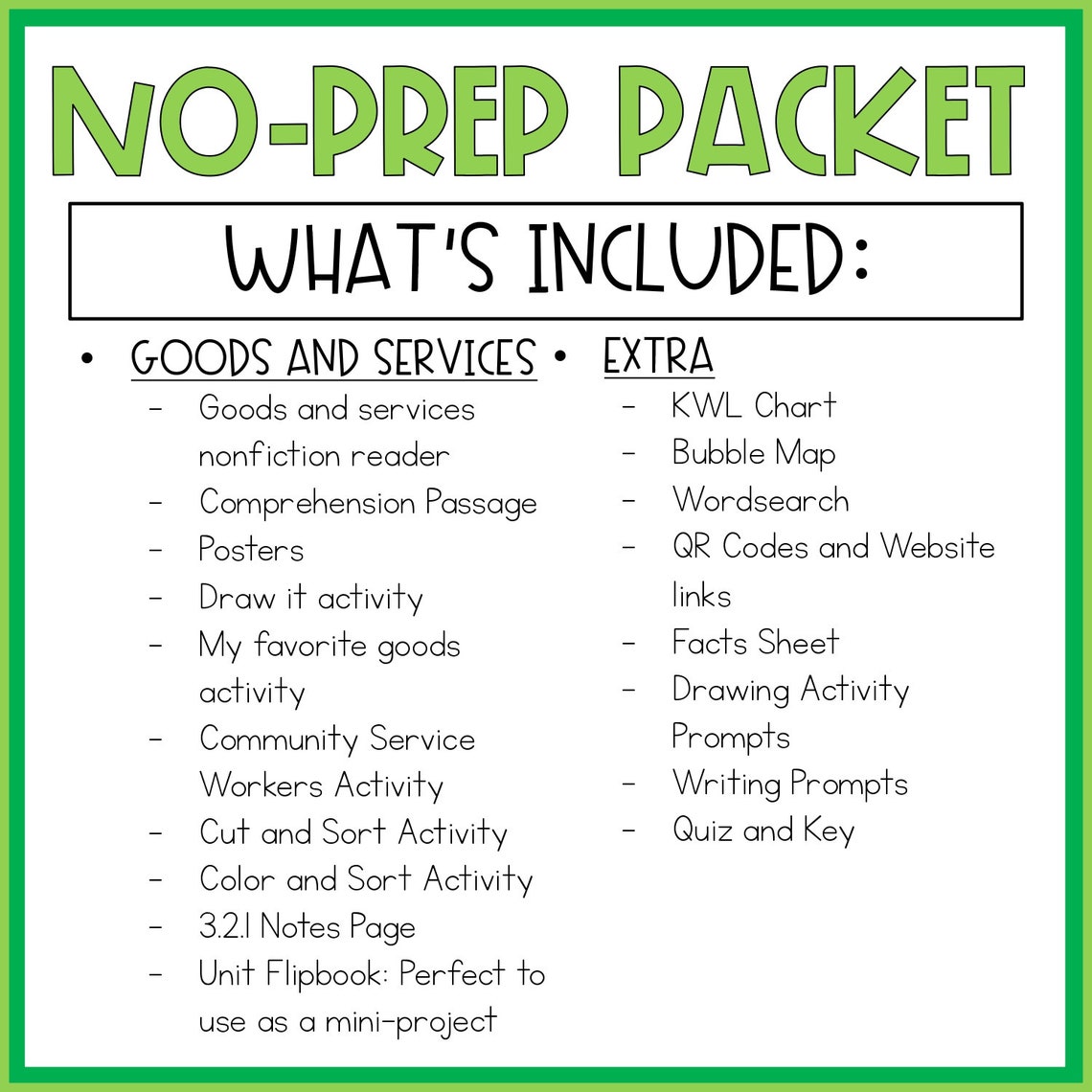 Goods and Services Activities Worksheets - 2nd & 3rd Grade Economics ...