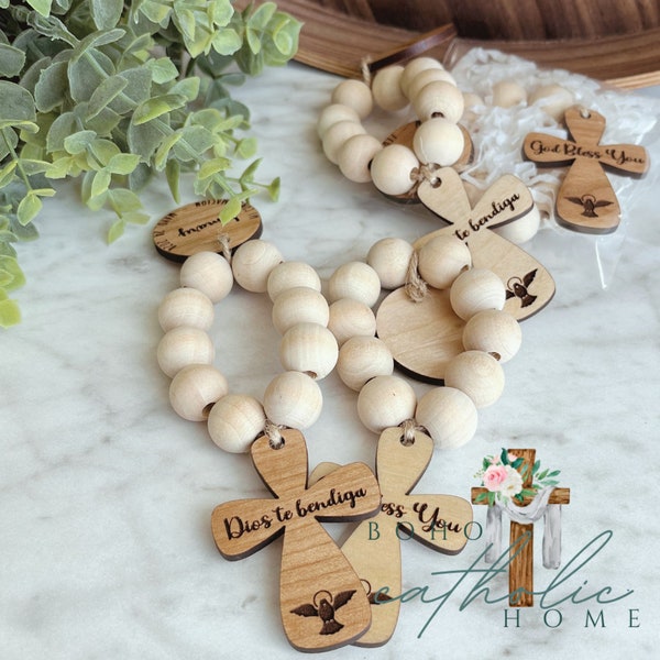 Confirmation Gift, Pocket Rosary, Travel Rosary, Wood Decade Rosary, Catholic Personalized Favors, Prayer Wooden Beads, Religious Gift