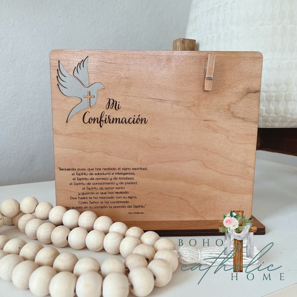 Confirmation Gift, Sacrament of Confirmation Photo Holder, My Confirmation Picture Frame, Personalized Holy Spirit Gift, Catholic Favor