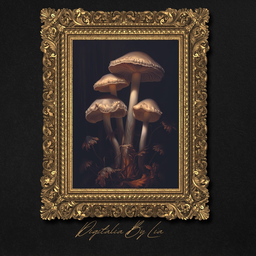 Dark Cottagecore Mushroom Print Goblincore Printable Art - Etsy
