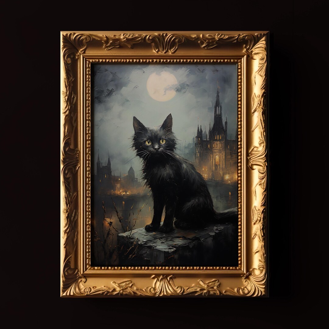 Gothic Wandteppich Mit Schwarzer Katze & Tarotmotiven – 100x150 Cm, Polyester, HD-Druck, Für Zimmerdeko