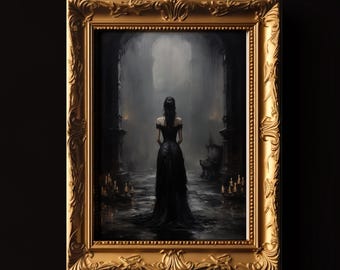 Victorian Gothic Lady Art Print: Dark Academia Home Decor (Digital Download)