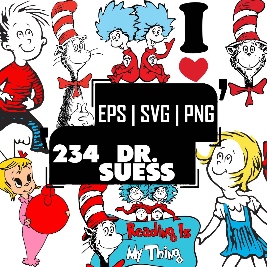 Dr Seuss Hat SVG Green Eggs and Ham Svg Dr Seuss Svg Mega Bundle Cat in ...