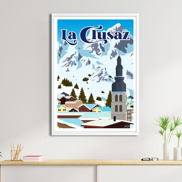 Affiche La Clusaz  - Poster de ville de France et du Monde