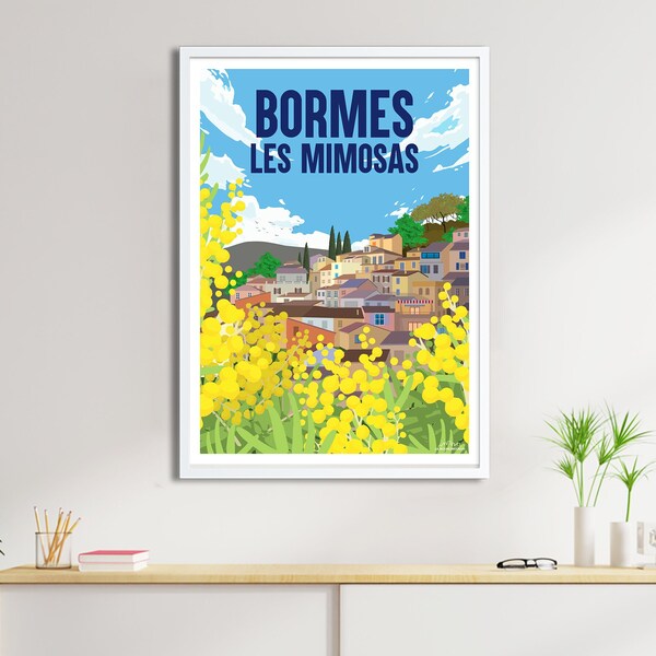 Affiche Bormes les Mimosas - Poster de ville de France et du Monde