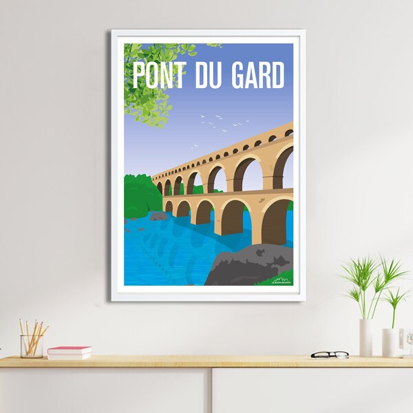 Affiche Pont du Gard - Poster de ville de France et du Monde