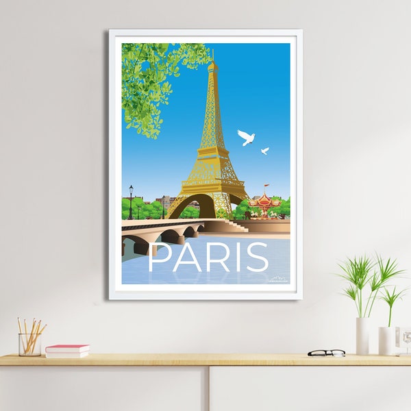 Affiche Paris Tour Eiffel - Poster de ville de France et du Monde