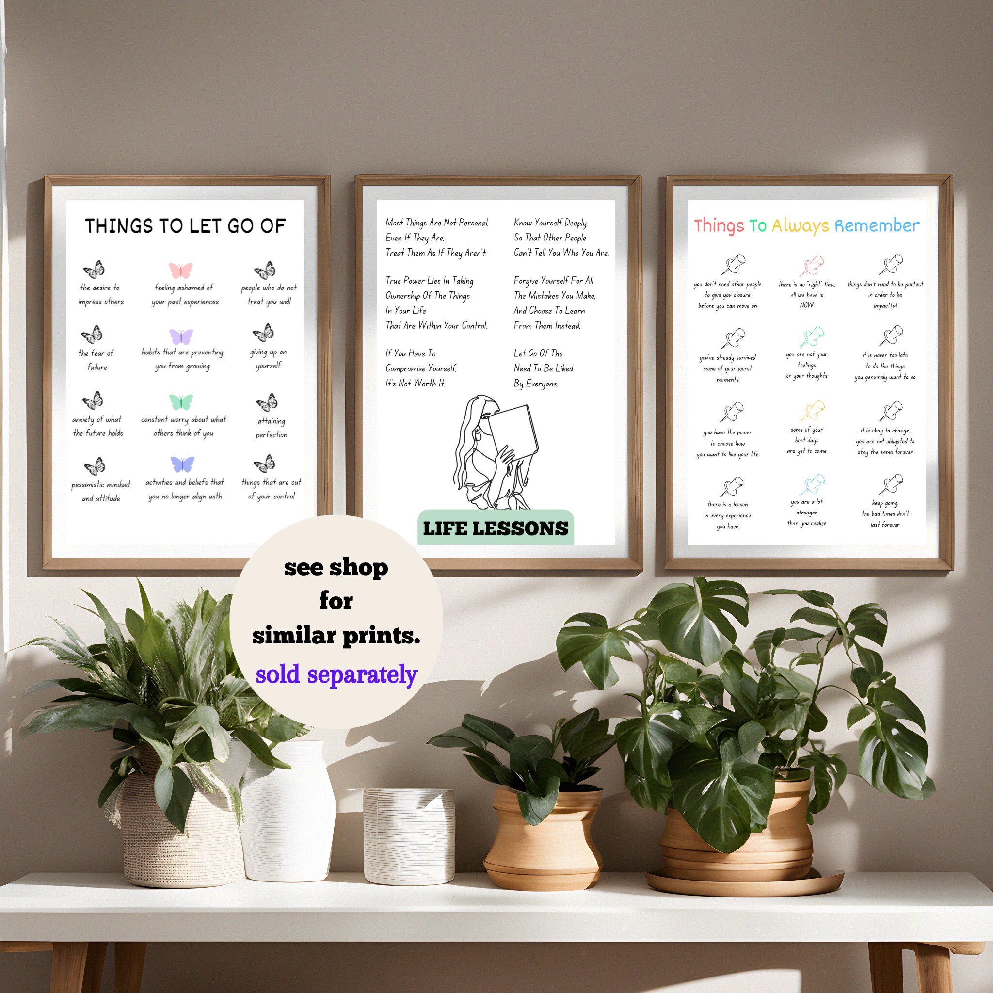 Let's Go Tips Anxiety Tips Printable, Things to Let Go of Art, Self Growth Wall Desk ...