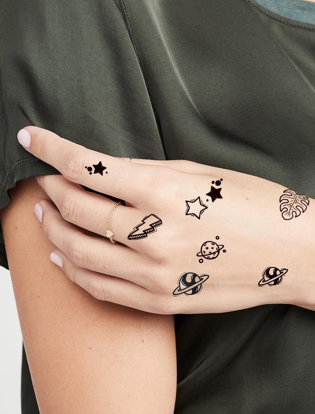 Minimalist Temporary Hand Tattoo Etsy