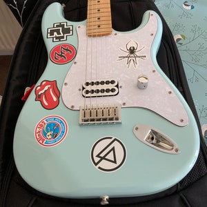 Squire Tom Delonge Stratocaster with upgraded Maple Neck.