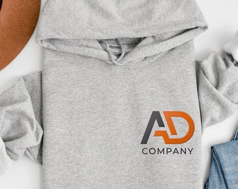 Custom Logo Embroidery Hoodie, Custom Company Sweatshirt, Monogram Company Logo Sweatshirt, Embroidered Sweatshirt, Custom Gifts