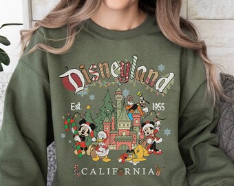 Vintage Disneyland Christmas Sweatshirt, Mickey and Friends Christmas Sweatshirt, Disneyland Sweatshirt, Christmas Family Shirt