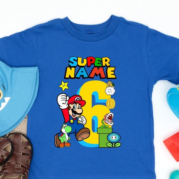 Super Mario Birthday Shirt, Custom Mario Shirt, Super Mario Family Birthday Party Shirt, Super Mario Kids Shirt