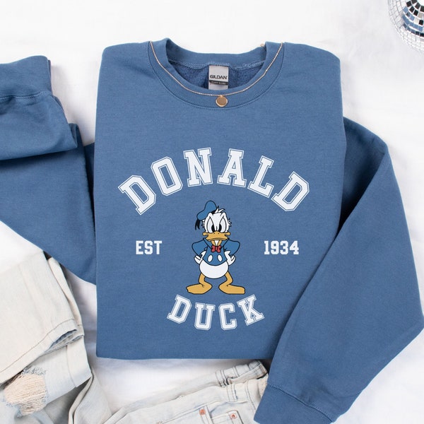 Disney Donald Duck Sweatshirt, Disneyland California Est. 1955 Sweatshirt, Couple Matching Sweatshirt