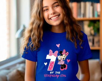 Custom Age Birthday Girl Shirt, Disney Birthday Age Shirt, Girl's Disney Birthday Shirt, Disneyland Birthday