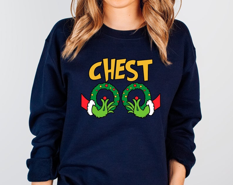 Chest And Nuts Couples Christmas T-Shirt, Funny Christmas Shirt, Couples Christmas Sweatshirts, Christmas Humor, Holiday Tee, Funny Saying image 3