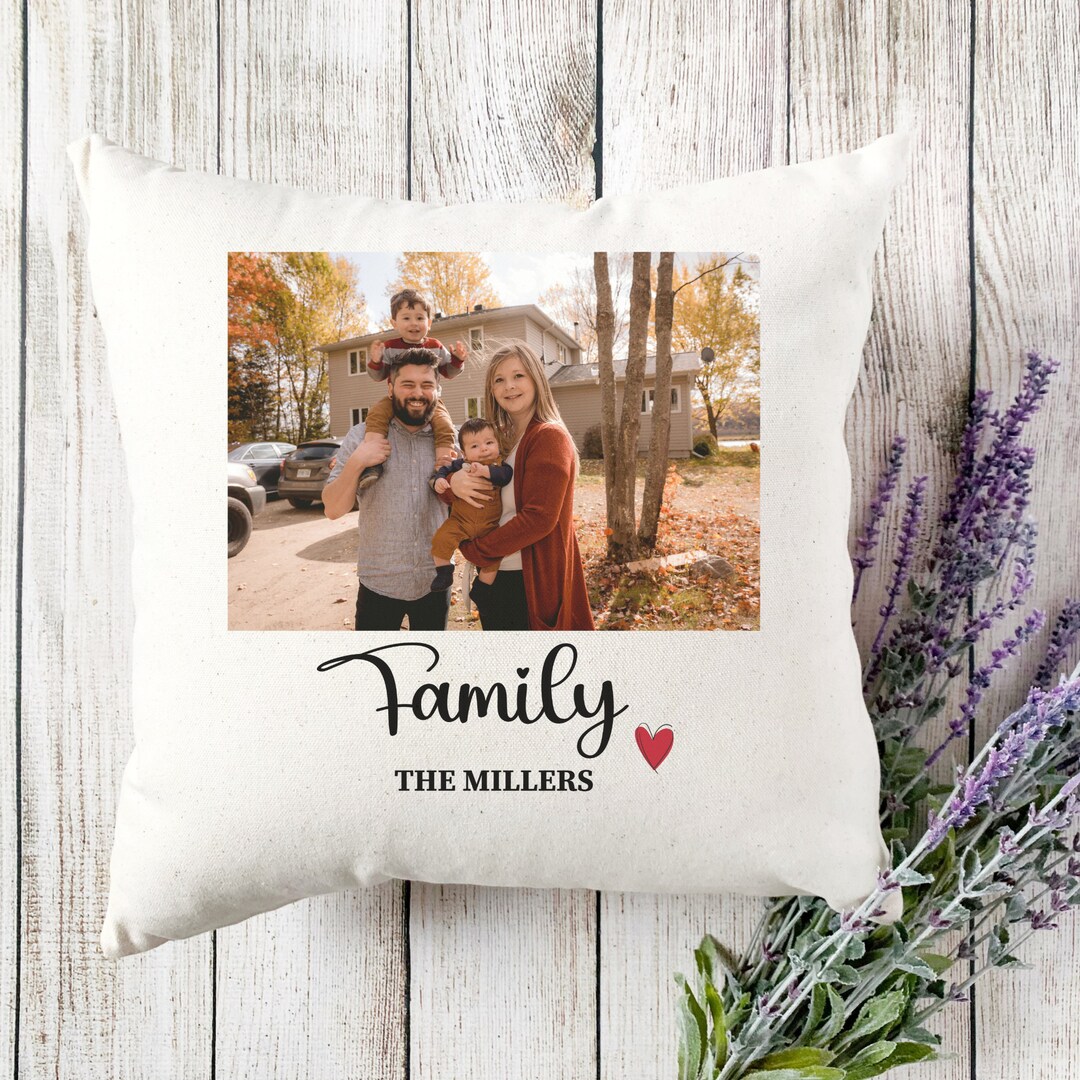 Custom Family Photo Pillow, Personalized Photo Pillow, Family Pillow
