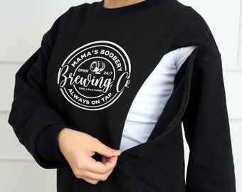 New Mom Gift, Breastfeeding Brewery Sweatshirt, Mama Boobery Sweatshirt, Pregnancy Sweatshirt, For New Mom Gift Basket