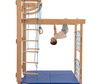 Wooden Monkey Bars Play Gym for Kids, Indoor Gymnastics Bar Climbing Frame, Children's Gorilla Gym Equipment, Fun Exercise Toy