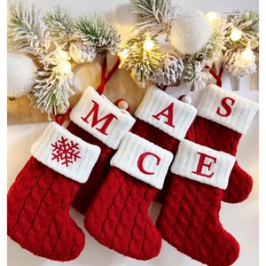 Classic Mini Monogrammed Stocking - Embroidered Stockings, Holiday Decor, Christmas Gift, merry christmas!